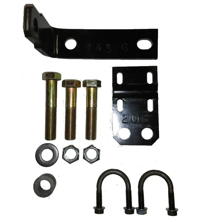 F-143K2 – UNITED SAFTY Steering Stabilizer Bracket, With Anchor Bracket/ Tie Rod Bracket/ 3/8 X 1-1/2 Inch U-Bolt Kit